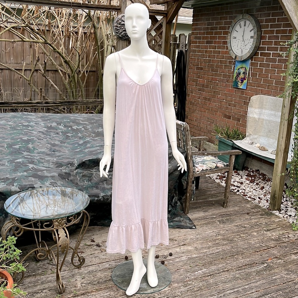 NWT SUNDRY spaghetti strap ruffle bottom sundress